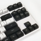 Black White 104+45 CSA Profile PBT Doubleshot Keycap Set Cherry MX Mechanical Gaming Keyboard